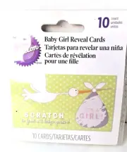 Gender Reveal Scratch Off It's a Girl 10 Pack Party Cards New Wilton Baby Shower