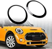 Astra Depot Compatible with MINI COOPER Left & Right Headlight Trim Glossy Black Surround Ring 2014-2019 2020 2021 F55 F56 F57 Fits OE: 51137300631 51137300632