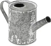 Cheung's Rustic, Galvanized Metal Garden Pattern Decorative Pitcher, Gray