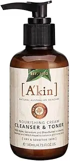 Akin Cleanser and Toner Nourishing Cream for Dry and Sensitive Skin 140 ml