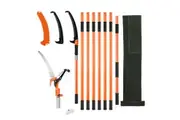 Manual Pole Saw Tree Pruner 8M Extendable High Branch Trimmer Cutter Pruning Trimming Handsaw Sharp Steel Blades Shearing Scissors Fibreglass Rods