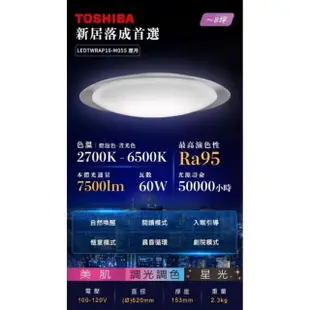 【TOSHIBA 東芝】邀月 60W LED RAP 調光調色美肌吸頂燈(保固5年)