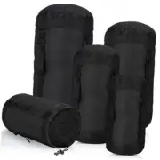 5 Pcs Compression Sacks for Backpacking 5L/10L/15L/20L/35L Camping Black
