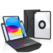 Touchpad Bluetooth Keyboard Leather Tablet Case With Pen Slot And Backlight