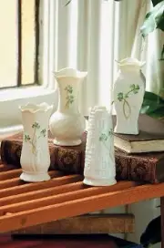 Belleek Vase Collection, Set of 4, Mini, China.