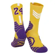 Boys Los Angeles Lakers Kobe Bryant Basketball Socks - Yellow