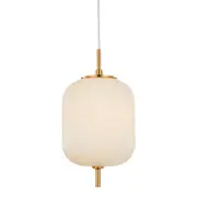 Gaspar Opal Matt Glass Jar Brass Pendant Light