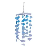 Blue Finger Starfish and Seaglass Hanger