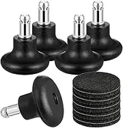 Mellisso 5 Pack Bell Glides for Office Chair Without Wheels, Replacement Rolling Chair Swivel Wheels Fixed Stationary Castors