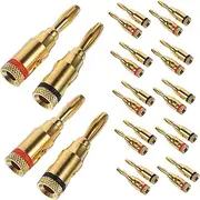 SECFOU Speaker Banana Plugs 4mm Banana Plug Connectors 12 Pairs Gold Plated for Amplifiers Receivers Sound Systems