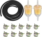 Motorbike Fuel Filter Hose Kit, 2 Meter 8mm Fuel Line 10x Hose Clamps 2x Fuel Filters Compatible With 49cc Scooter Motorcycle Dirt Quad Bikes ATV
