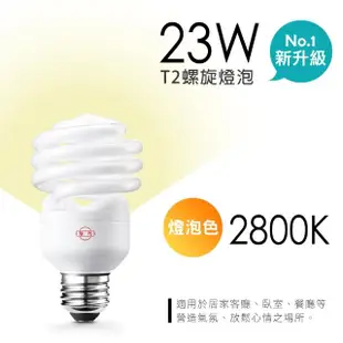 【旭光】23W 螺旋燈泡 省電燈泡 E27 120V(10入組)