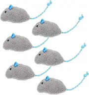 BAZEITFLOW 6PCS Catnip Mouse Soft Plush Small Mouse for Interactive Play Encouraging Active Fun for Indoor Cats Teething to Stimulate Hunting Instincts