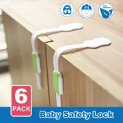 6x Adjustable Child Adhesive Kid Baby Safety Door Lock Drawer Cabinet Cupboard