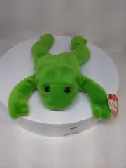 Error Name Tag TY Beanie Baby Legs The Frog W/ NO NAME Tag & PVC Pellets