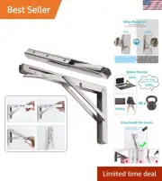 Easy-Install 22'' Stainless Steel Wall Mount Shelf Brackets - Set of 2