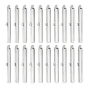 120Pcs Slide on End Clasps, 35mm Tube Ball Bead Slider Crimp Ends, Silver White