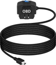 OBD Power Cable Dash Camera, OBD2 to Mini USB Adapter with Switch Button 24 Hour