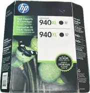 New 2 Pack HP 940xl Black Genuine HP Ink High Yield