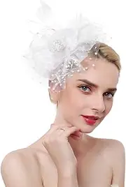 [Bigood] Women Bride Mesh Fascinators Derby Hat Headwear Headband Hair Accessories