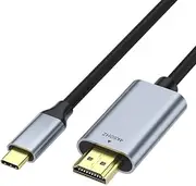 USB C to HDMI Cable 2M 4K 60Hz, LYSYOL Type C to HDMI Adapter Thunderbolt 4/3 to HDMI for Home Office Compatible with iPhone 15 Pro Max Plus, MacBook Pro Air iPad Pro, XPS, Galaxy S23, Steam Deck