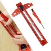 Woodworking Scriber Marking Line Ruler, T Type Woodworking Ruler 16 inch, Adj...