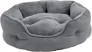 WeiLaiKeQi Dog Cat Bed Dog Bed Comfortable Snooze Calming Sleeping Cozy for Indoor Cats Pet Cat Nest for Puppy Cats Kitten Dog, Gray S