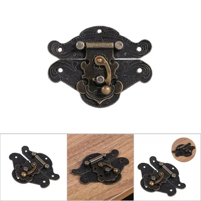 Retro Decorative Latch Hasp Pad Chest Lock Plate For Wooden Jewelry Box