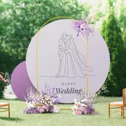 ACA 2M Gold Free Standing Wedding Arch Frame Backdrop Stand Birthday Party Balloon Props