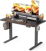 WALKINGDESK 40x24 Inches Electric Standing Desk with Drawer and Monitor Stand, Height Adjustable Stand up Desk for Home Office, Ergonomic Sit to Stand Desk with Phone Holder, 3 Hooks, Black