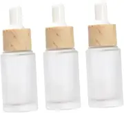 HONITANO 3Pcs Transparent Dropper Bottles Frosted Glass Storage for Essential Oils Perfume and Lotions Portable Subpackaging for Travel and Home Use