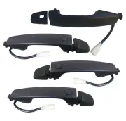 Door Handle Outer for Toyota Landcruiser 07-21 Set 4 Black FRONT REAR W/Sensor (for: Toyota)