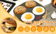 Egg Frying Pan Set Aluminum 4 Cups Egg Frying Pan Nonstick Mini Egg Cooker RoVCz