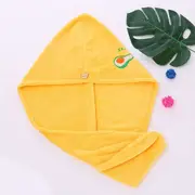 Coral Fleece Hair Drying Towel Cartoon Hair Towel Wrap Bathroom Hair Drying Hat for HouseholdYellow