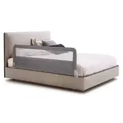 Costway 1.5M Folding Bed Rail Adjustable Protective Guard Mesh Cot Bedrail Grey