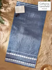 Catherine Lansfield Blue Anchors Cotton Extra Large Beach Towel (F52908) | $37