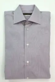 NWT $195 Hickey Freeman 'Classic' Purple Mini-Check Dress Shirt, 14.5