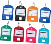 SEWACC 25Pcs Key Ring Tags Portable Key Labels for Easy Identification Hanging Keychain Labels for Organizing Luggage Dorms Gyms Hotels More
