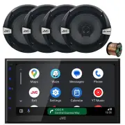 JVC KW-M690BW 6.8" Touchscreen WiFi Bluetooth Radio, 4x 6.5" Car Speakers w/Wire