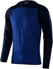 [Troy Lee Designs] Cycling MTB Bicycle Mountain Bike Jersey Shirt for Men, Skyline LS Chill Jersey Mono, True Blue, XX- Large