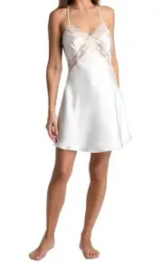 Linea Donatella Women's Brides Blush Satin Bridal Chemise - Ivory, Small $60
