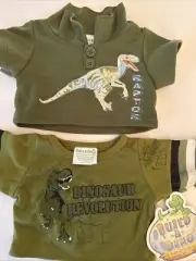 Build A Bear Build Dino Velociraptor Dinosaur T-Shirt T-Rex Outfit Clothing Lot