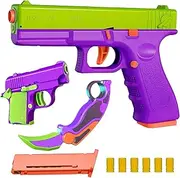 Mqaue Fidget Toy Gun1911, 3Pack 3D Printed Pistol Claw Knife Toys Sets Shell Ejecting Toy Gun, Toy Pistol Can be Loaded But Can't be Fired, Toys for Kids