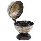 vidaXL Tabletop Globe Bar Wine Stand Eucalyptus Wood White HEE
