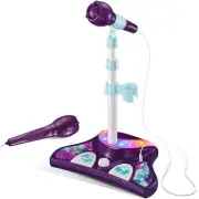 Little Pretender Kids Karaoke Machine 2 Microphones Adjustable Stand Stage Light