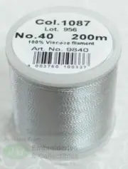 Madeira Rayon 40 Machine Embroidery Thread 200m Colour 1087 SILVER GREY