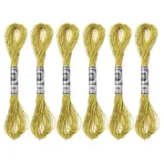 6 Skeins Embroidery Floss, Metallic Embroidery Thread Gold Tone