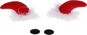 X AUTOHAUX Motorcycle Helmet Accessories Decoration Red Demon Horns with White Fluff for Motorcycle Bicycle Skiing Helmets Red White Plush Stickers 1 Set