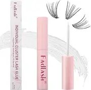 FADLASH Lash Cluster DIY Extension Kit Bond Waterproof Clear Eyelash Glue Latex Free for Individual Lashes Sensitive Eyes Strong Hold 48-72 Hours