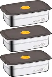 Stainless Steel Food Storage Containers, Toddler Snack Containers, 3X Daycare Snack Box Freezer Storage Case for Fruit, Tomatoes, Meat